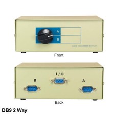 2 Way DB9 Male Manual Data Switch Box Rotary Dail Type RS232 Printer Mouse HDD picture