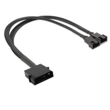 2 Pack 4-Pin Molex (Actual 2-Pin) to 2 x 3 Pin / 4 Pin PMW 12V PC Case Fan Po... picture