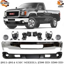Front Bumper Chrome & Brackets Kit For 2011-2014 GMC Sierra 2500 HD & 3500 HD picture