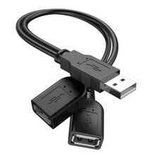 【2026 Upgraded】 USB 2.0 A Male to 2 Dual USB Female Jack Y Splitter Hub 1 Pack picture