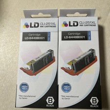 LD Canon CLI 251XL Cyan Blue,  PGI 250XL Black Ink Cartridge for Canon picture