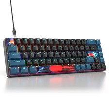 60 Percent Gaming Keyboard Mechanical Mini Backlit 68 Keys Red Switch Black picture
