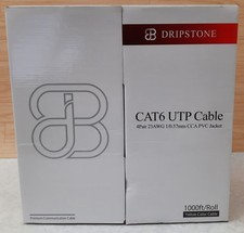 Dripstone 1000 Ft Roll CAT6 UTP Cable 4Pair 23AWG 1/0.57mm CCA PVC Jacket Yellow picture
