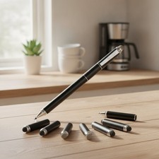 Elegant 4-in-1 Stylus Pen for Touch Screens - Precision Black Design picture