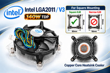 Intel LGA2011 CPU Cooler Heatsink Cooling Fan 140W (Square ILM Mounting) picture