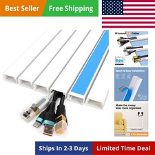 87in Cord Hider Kit Paintable Cable Raceway for Wall Mount TV Wire Covers 6 Pcs picture