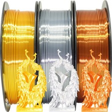 Shiny Silk Gold Silver Copper Filament Bundle, 1.75mm 3D Printer Filament picture