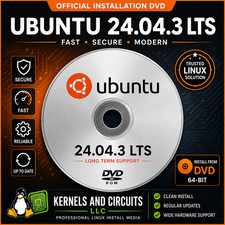 Ubuntu Linux 24.04.3 Latest 2026 Version BOOTABLE/LIVE DVD Disc US Shipping FL picture