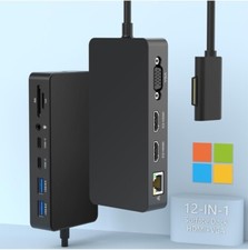 Surface Expansion Dock Triple Display 12-in-1 Dual 4K HDMI+VGA For Surf Pro picture