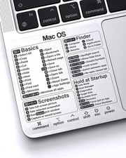 MacBook Shortcuts Sticker (4-Pack) Mac OS Cheat Sheet | Fits Pro/Air M1 M2 M3 M4 picture