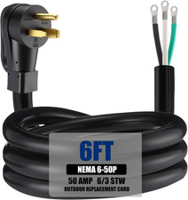 6 Awg 6.6 FT Power Cord Compatible with NEMA 6-50P 50 Amp 250V picture