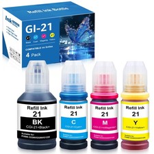 GI-21 Ink Refill Bottles for 21 Ink for G3270 G3290 4 packs picture