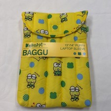 New Sanrio BAGGU 13 14 Inch Puffy Laptop Sleeve keroppi print clouds NWT frog picture