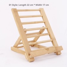 Tablet Stand Bamboo Wood Adjustable Angle for Desktop picture