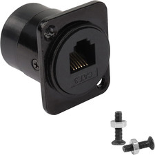 QIANRENON RJ11/RJ12 6P6C Panel Mount Feedthrough Connector CAT3 RJ12 Female to F picture