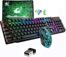 ZIYOULANG T3 2.4G Wireless Gaming Keyboard Mouse Set Rechargeable For PC Mac picture