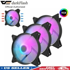 3Pack Computer Case Fan 120mm 4 Pin RGB LED CPU PC Air Cooling Light Game Fans picture