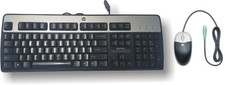 PS/2 Keyboard Mouse Combo - Sturdy-Excellent Pre-Owned-Help Save Your USB Ports picture