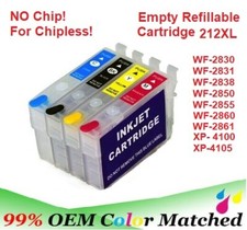 212 212XL Alternative No Chip Refillable Cartridge for WF-2850 XP-4100 XP-4105 picture