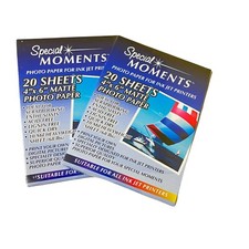 2 Pks Special Moments Digital Photo Paper Ink Jet Printer Matte 20 Sheet ea 4X6 picture