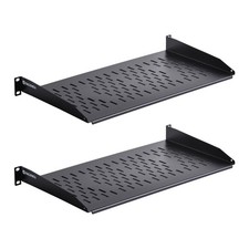 RackPath 1U Cantilever Universal Rack Shelf - 10in Deep – Rackmount Shelf for 19 picture
