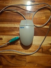 Vintage NEC 2-Button Clicker Mouse Model: M-S34-6MD Rolling Ball 5V picture