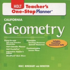 Holt California Geometry: Teacher's One-Stop Planner 3-Disc PC CD test generator picture