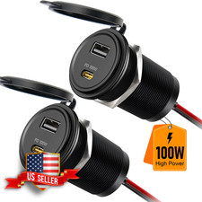 12V USB Outlet 100W USB-C PD Laptop Car Socket picture