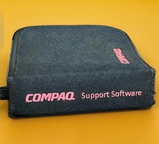 Vintage Compaq Support Software CD Holder Disk Storage Zippered Zipper Case picture
