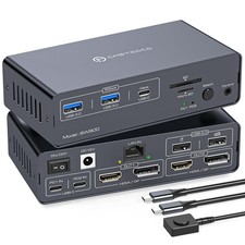 Thunderbolt 4 kvm Switch Docking Station for 2 Monitors 2 laptops or Macbooks picture