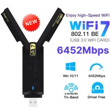 USB3.0 BE6500 WiFi 7 Tri-band 6500Mbps Wireless Network Adapter for Desktop PC picture