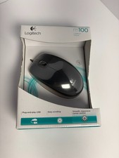 Logitech M110 Full Size Corded Mouse Black New in box Box opened picture