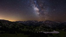 Landscape starry night milky way stars sky mountains Custom Gaming Mat Desk picture