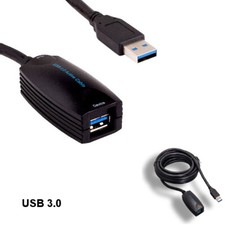LOT 10pcs Black 16' Super Speed Active Repeater USB 3.0 Cable 5Gbps Extend Data picture