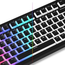 Pudding Keycaps Black PBT Keycaps 60 65 75 100 Percent 130 Keys Shine picture