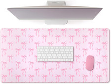 Large Pink Bows Mouse Pads Coquette Kawaii Mouse Pad 31.5 X 15.75 Inches Preppy picture