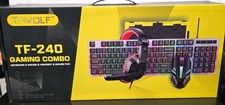 T-WOLF TF-240 4-in-1 Wired USB Gaming Combo Keyboard Mouse Headset Pad Black picture