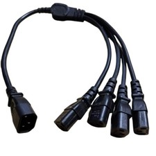 2ft IEC320 C14 Male to 4XC13 Female Y Type Splitter Power Cord 10A 250V picture