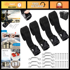 6.5ft Battery Hold Down Straps with Cam Buckle & Stainless Steel Bracket - 4 PCS picture