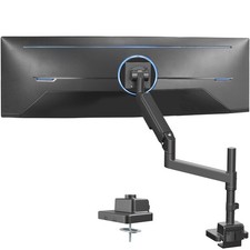 VIVO Black Heavy Duty Pneumatic Single Ultrawide Computer Monitor Arm Desk Mount picture