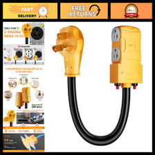 50A 220V to 110V T-Blade Adapter, NEMA 10-50P to 4X 5-20R/15R, 20A Breaker, 1.5f picture