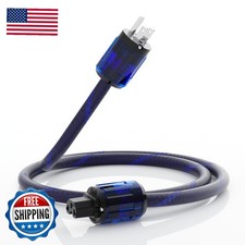 12AWG Audiophile Power Cord 125V 15A Rhodium Plated Plug 1.5M picture