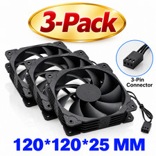 CoolerOne 120x120x25mm Computer Case Fan 3-Pin 62 CFM Quiet 3-Pack picture