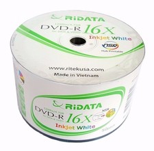 200 RIDATA 16X Blank DVD-R DVDR White Inkjet Hub Printable 4.7GB Recordable Disc picture