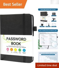Elegant Portable Password Keeper Book with Alphabetical Tabs - 4.3