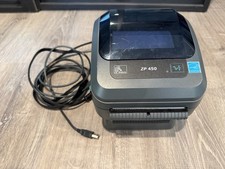 Zebra ZP 450 CTP Direct Thermal Shipping Label CCD Printer Black DPI Powers on picture
