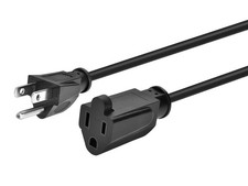 3-Prong  Extension Cord - 6 Feet - Black | NEMA 5-15P to NEMA 5-15R, 16AWG, 13A picture