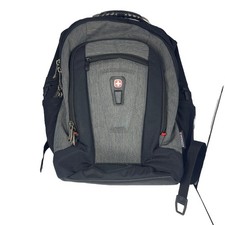 Wenger SwissGear Gray Black Laptop Backpack Travel School Work Bag picture