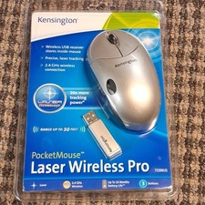 Kensington PocketMouse Laser Wireless Pro Wireless USB 1000 DPI 3-Button Silver picture