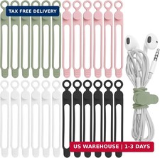 24Pcs Silicone Cable Straps Cord Organizer for Bundling Earphone, Phone Charger, picture